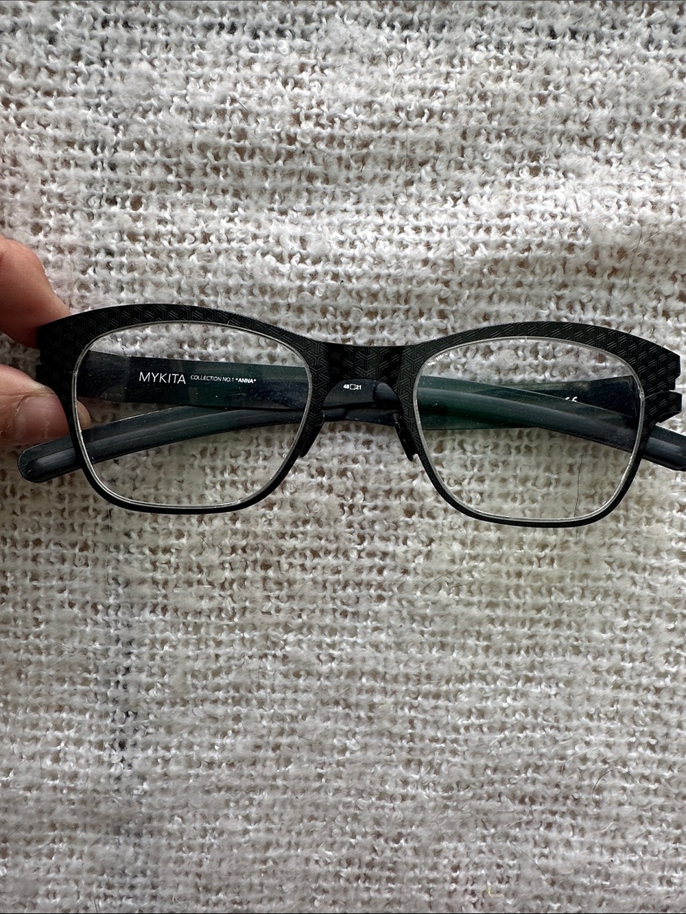 MYKITA Black Textured Square Men's Glasses